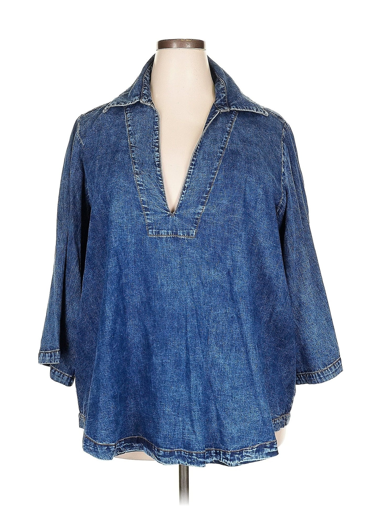 E Shakti 3/4 Sleeve Button Down Shirt