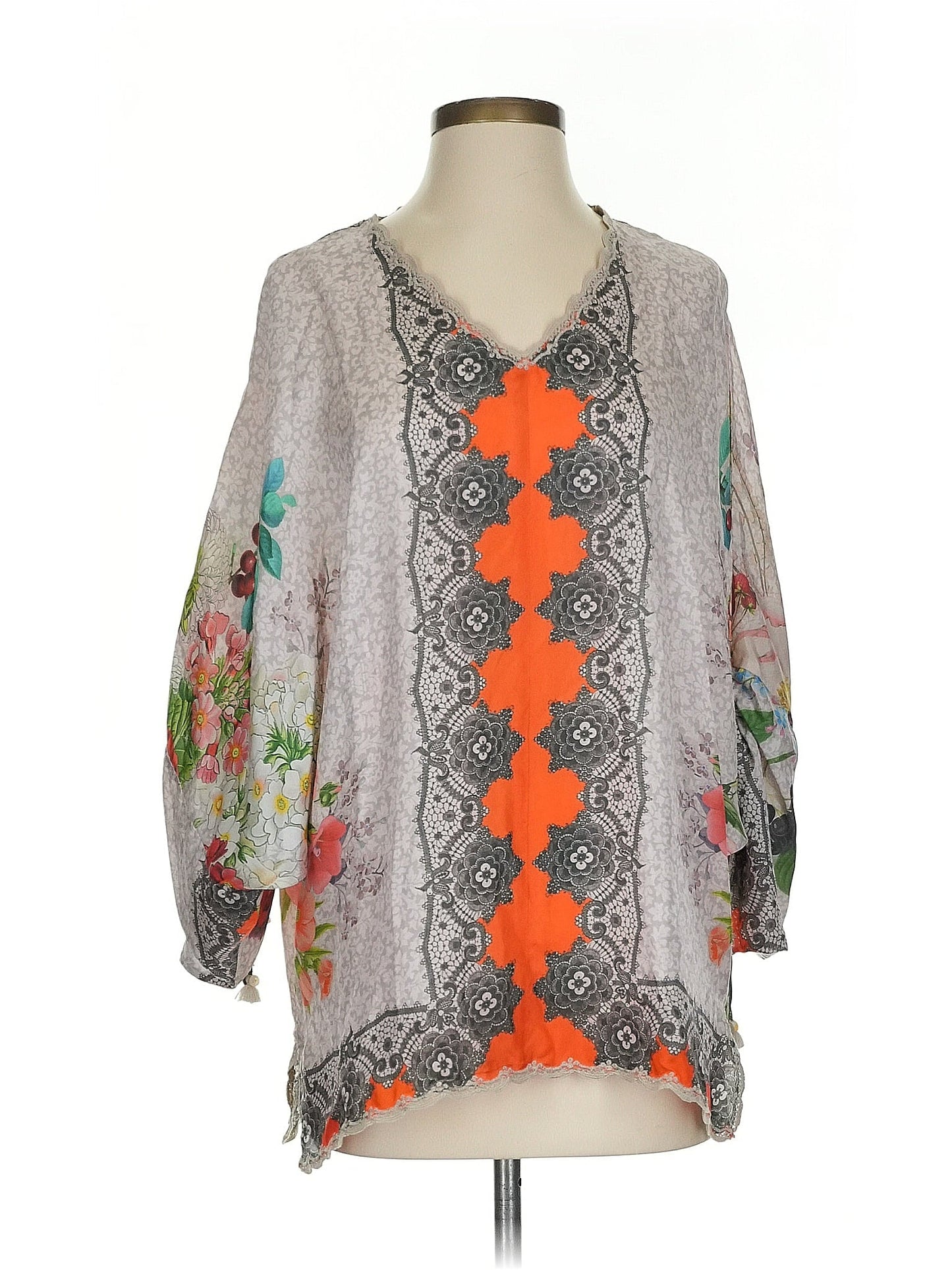 3/4 Sleeve Silk Top